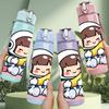 1PC Space Suit Little Astronaut 750ml Color Plastic Sports Water Bottle Leakproof Flip Straw Lid Suitable for Sports Office Home Use