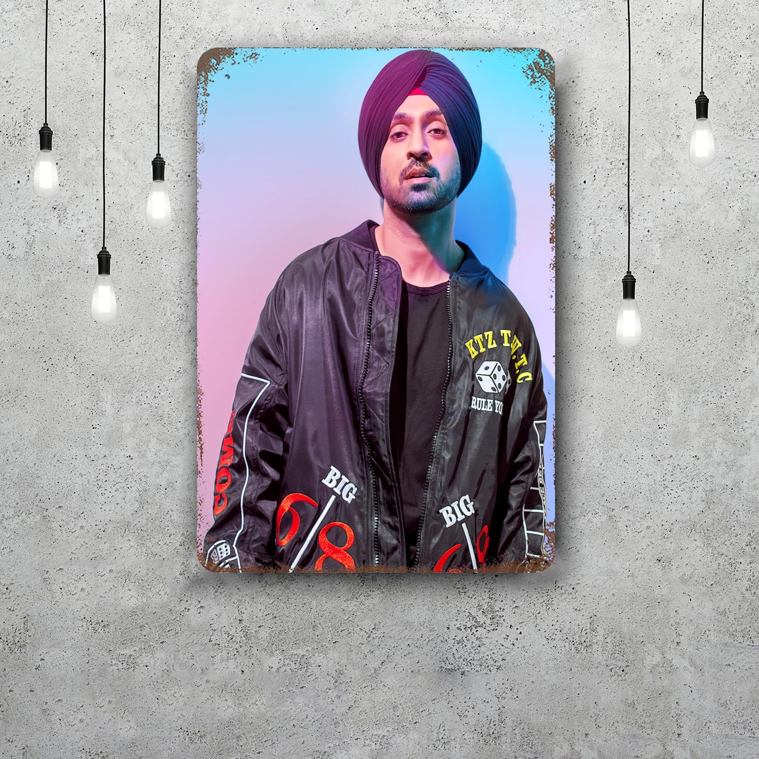 

diljit dosanjh Classic Poster Rusty Metal Plaque Retro Decorative Plate Bar Man Cave Garage Club Metal Sign Wall Decoration 20x30cm（7.8x11.8inch）