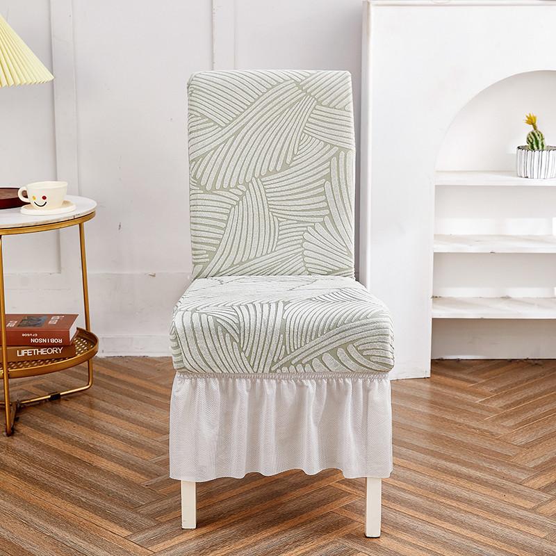 English Version Chair Cover Winter Thickened All-Inclusive Skirt Chair Cover Solid Color Corrugated Chair Cover