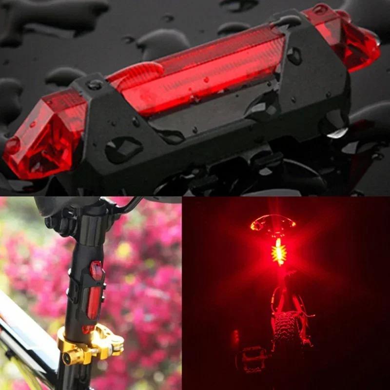 USB Rechargeable Waterproof Taillights LED Bike Rear Light Bult-in Battery  Mode Bright Bicycle Light For Cycling Safety