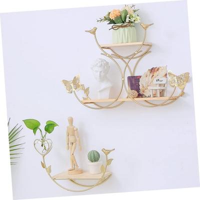 1 komplekts ģeometrisks piekarams garšvielu plaukts Sienas plaukts Vintage tauriņa peldošais plaukts Dekoratīvs guļamistabai, virtuvei, vannas istabai, dīvāna fona sienas dekorēšanai