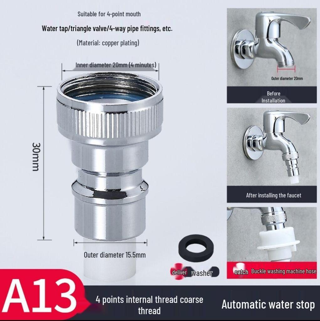 Adaptor robinet mașină de spălat din cupru – Convertor 4/6 puncte și accesoriu țeavă de admisie