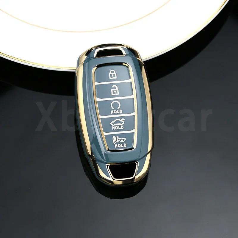 Auto Key Fob Shell For Hyundai I30 Ix35 KONA Encino Solaris Azera Grandeur Ig Accent Santa Fe Palisade TPU Car Key Case Cover