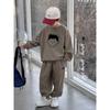 Autumn Winter Plus Velvet Thick Sets Boys Padded Sweater Pants Suit Warm Sports Outfit Children's Sports Clothes 2Pcs