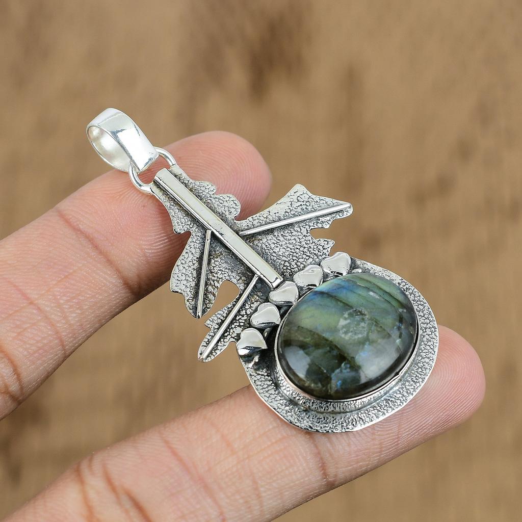 Mothers Day Deal Natural Labradorite Sterling Silver Birthday Daughter Pendant