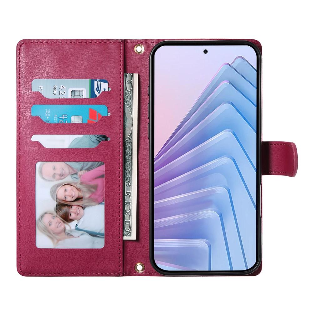 Wallet Case for 600 Lite 5G - Leather/PU, Red, With Lanyard