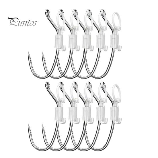 Live Bait Hooks 5/10/15/20Pcs Luminous Shrimp Hooks, Glow-in-the-dark Fishhook with Barb, High Fishing Carbon Steel Hook for Freshwater Saltwater