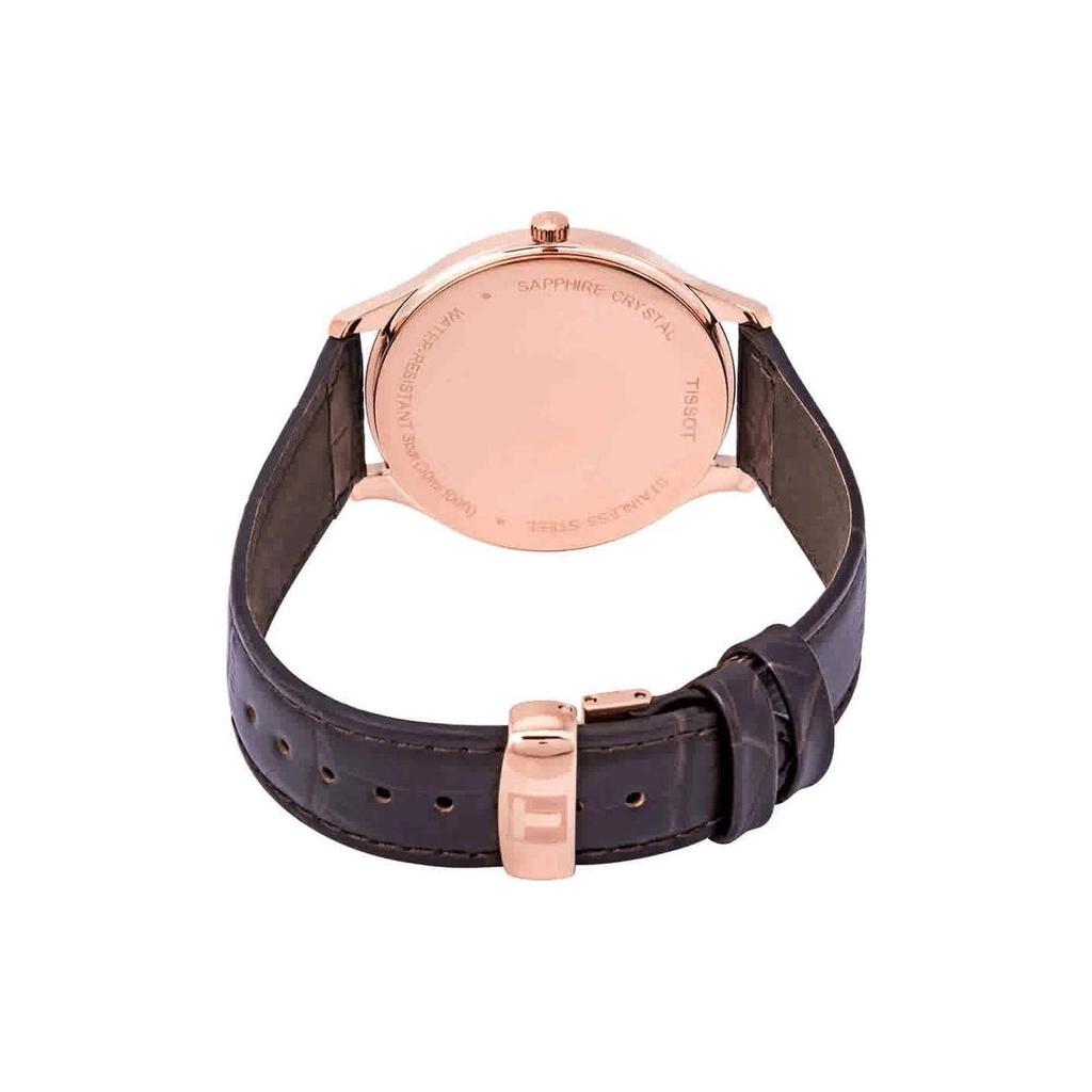 Tissot Συλλογή Junya Ρολόι Ανδρικό με Κουρδιστό Μηχανισμό Ρολόι 39mm Λευκό Καντράν Γνήσιο Δερμάτινο Λουράκι T063.409.36.018.00
