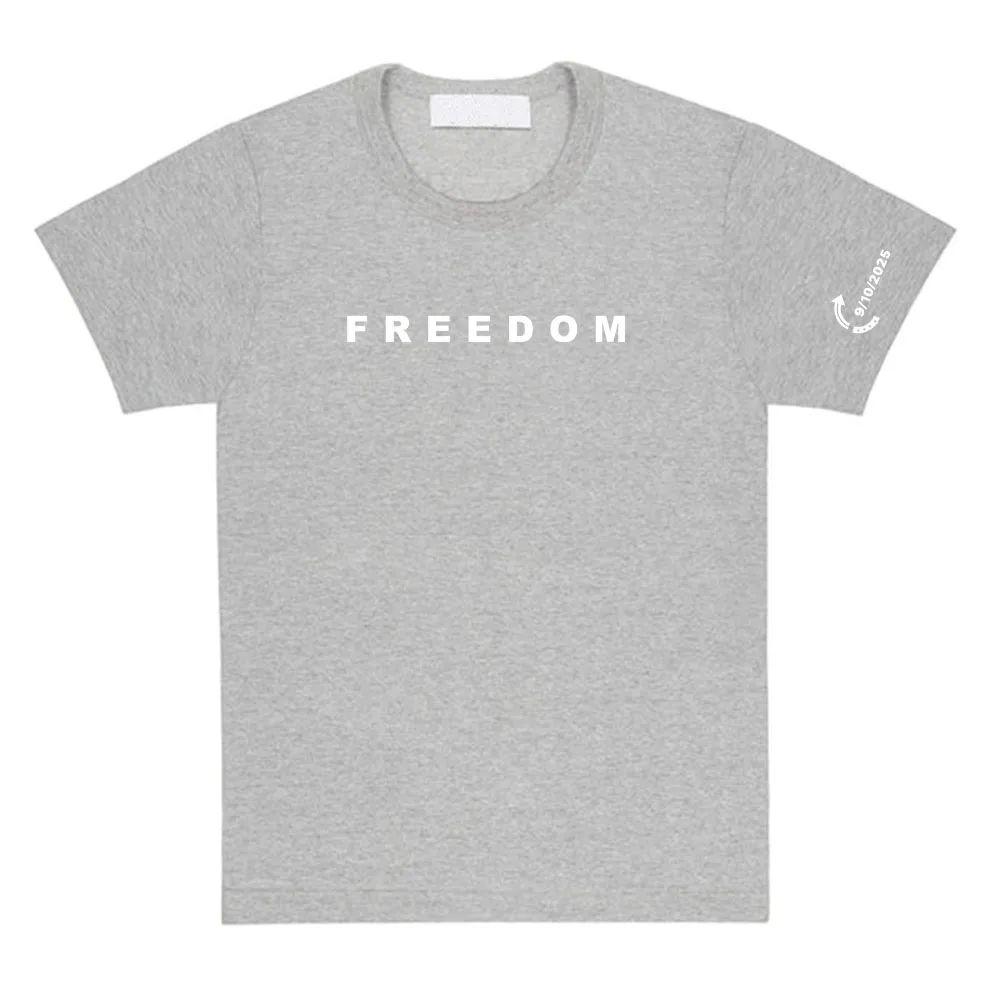 American Charlie Kirk T-shirt Freedom Tee Fashion Cotton Loose Men Women T Shirts Casual O-neck Letter Printing Clothing Unisex