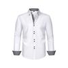 Four-sided Stretch Men's Shirt Polka Dot Color Block Design Double-breasted Color Blocking Shirt