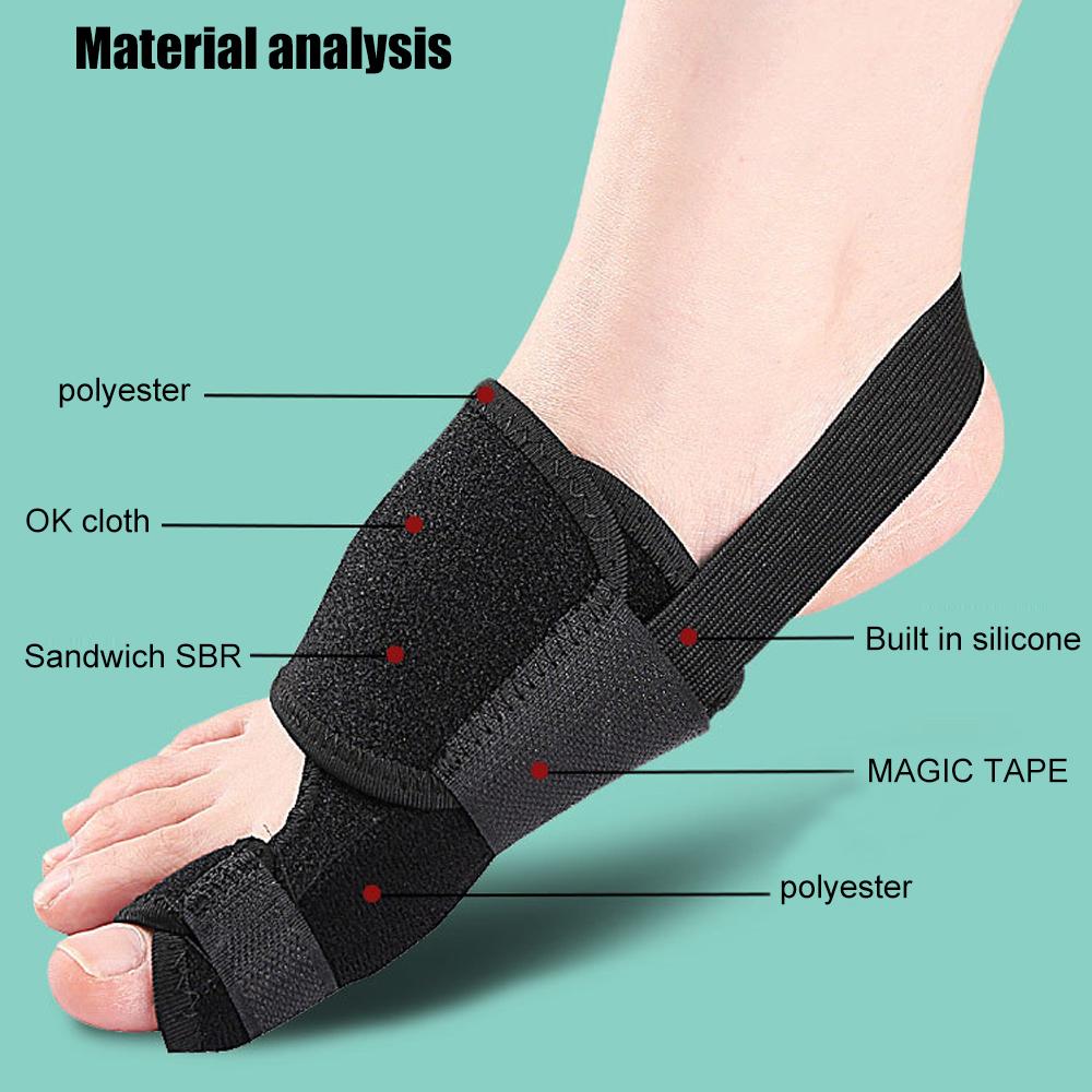 1/2 Stück Ballenkorrektur - Orthopädische Ballenschiene - Ballenkorrektur Zehenspreizer mit rutschfestem Riemen, Tag-Nacht-Unterstützung