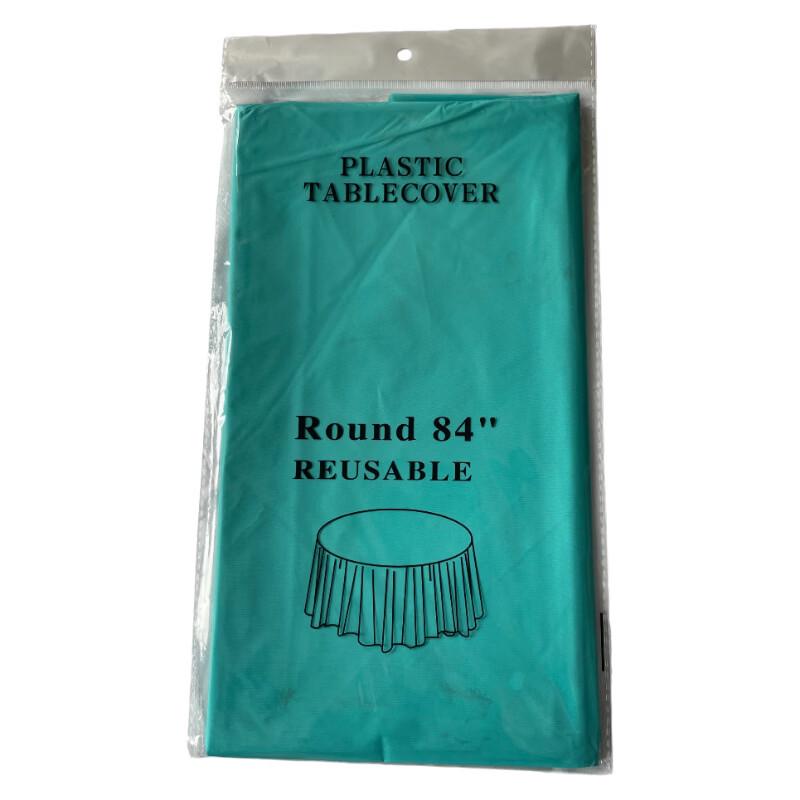 Blue-Green Disposable Round Party Tablecloth