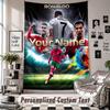 Arazzo da Appendere alla Parete con Nome e Testo Personalizzati, Arazzo Decorativo Cristiano Ronaldo per Camera da Letto