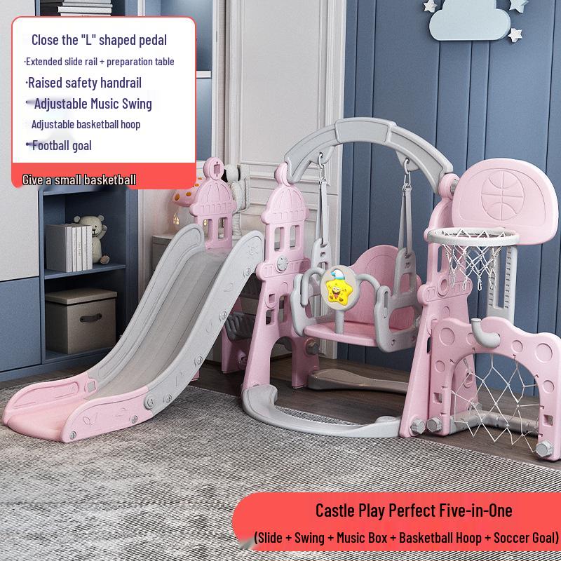 4-in-1 Indoor/Outdoor Kids Playset: Slide, Swing & More