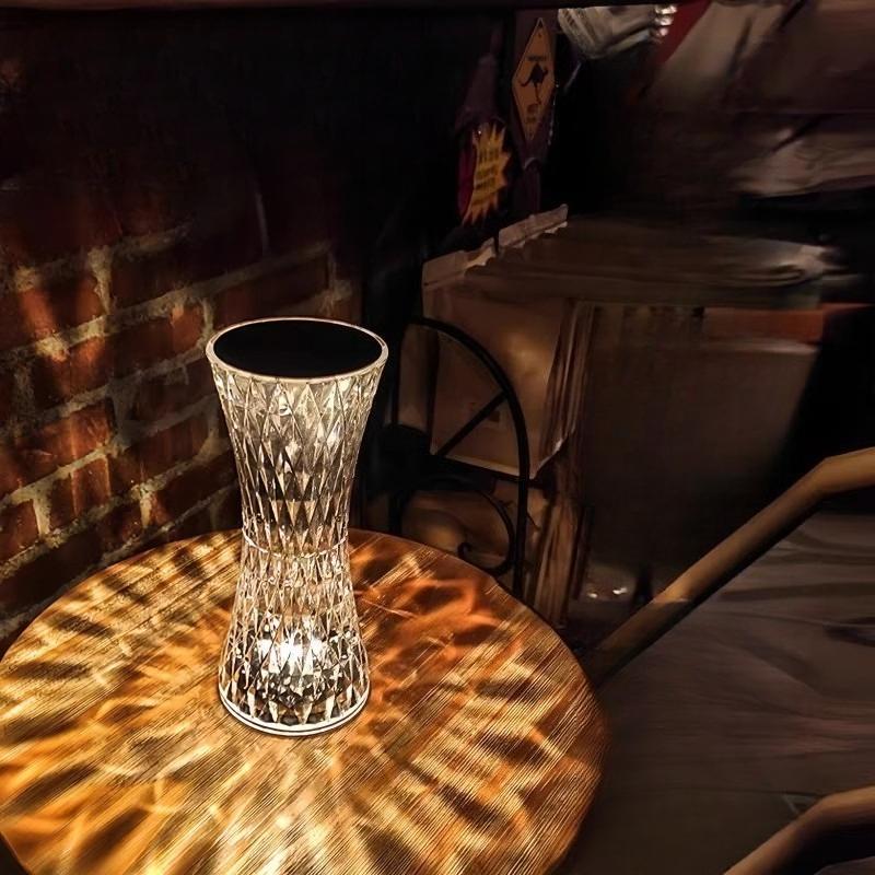 Creative Curvy Waist Crystal Table Lamp Touch Control Romantic Atmosphere Night Light Decorative Gift Lamp for Bedroom Bedside
