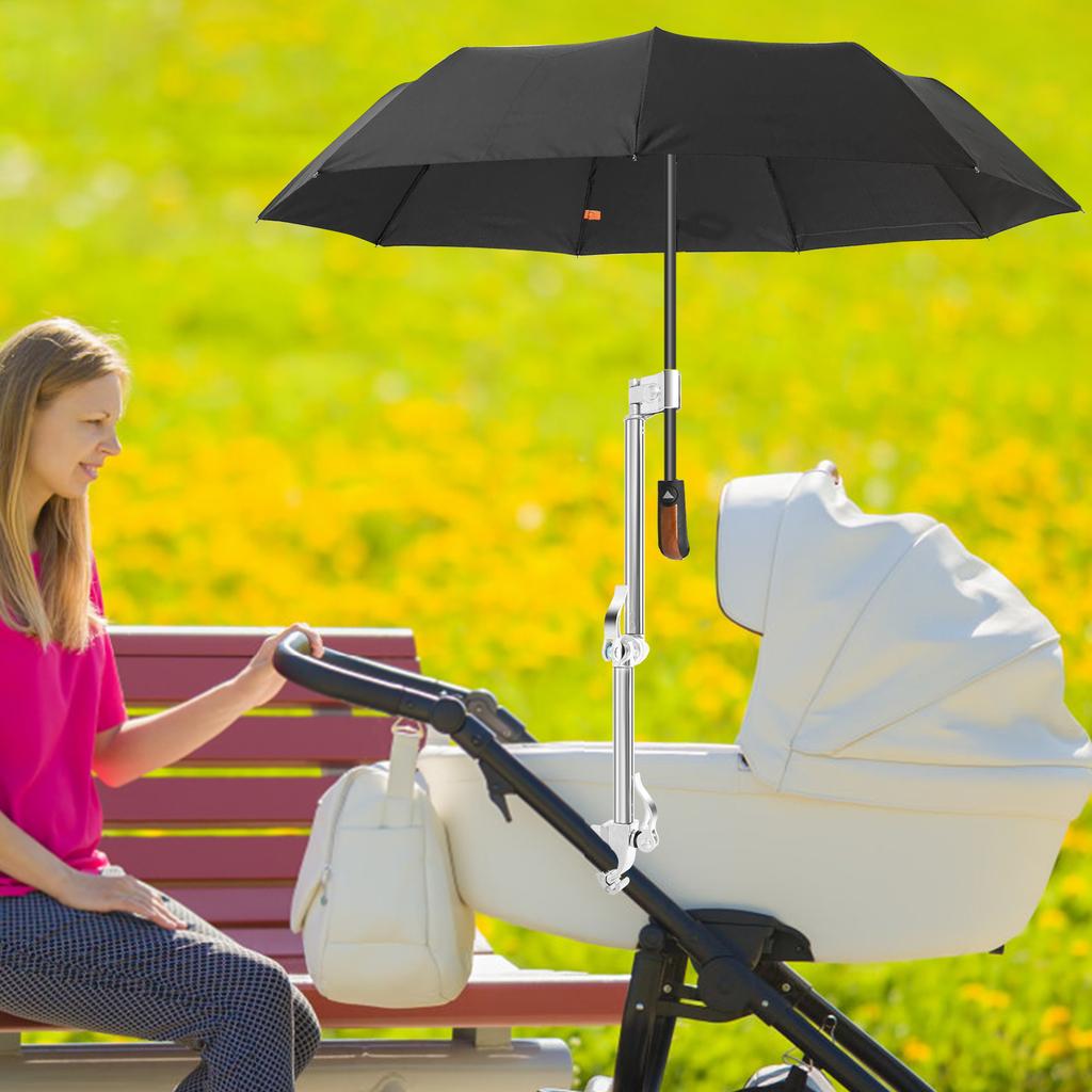 Golf Trolley Umbrella Holder Adjustable Black Umbrella Stand Attachment Cart Umbrella Holder For Golf Push Cart Handle