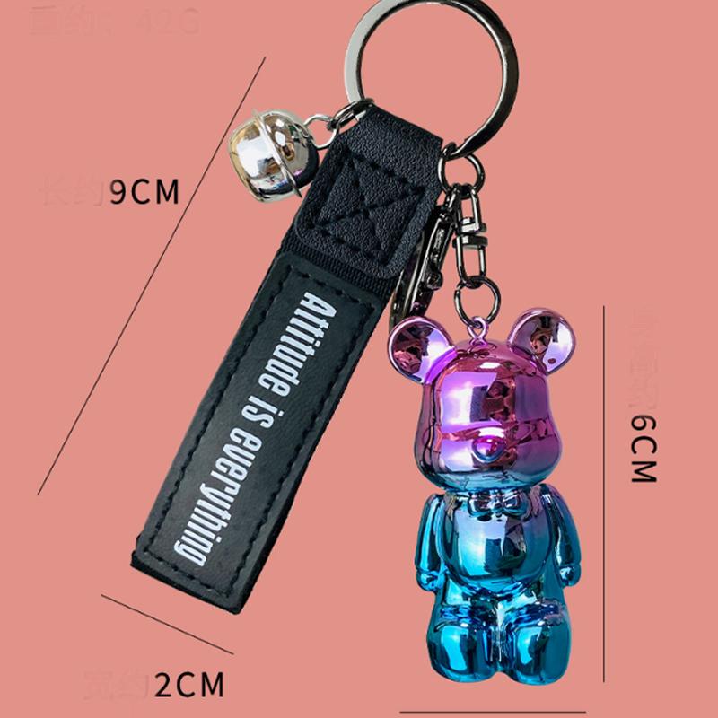 Cartoon Keychain Car Keyring Bear Pendant Key Ring Car Accessories