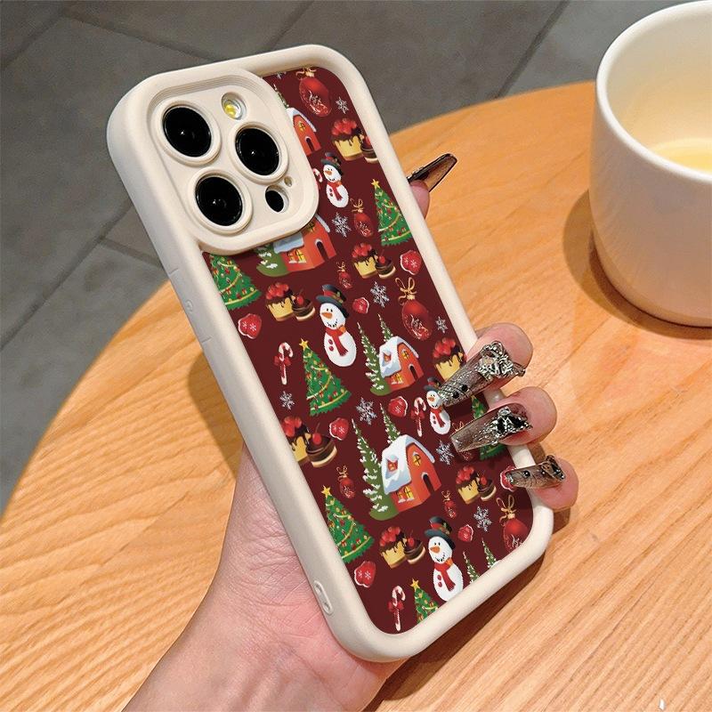 Colorful Christmas Pattern for iPhone16ProMax iPhone 14 Case 13/15 Cute Cartoon 12/11