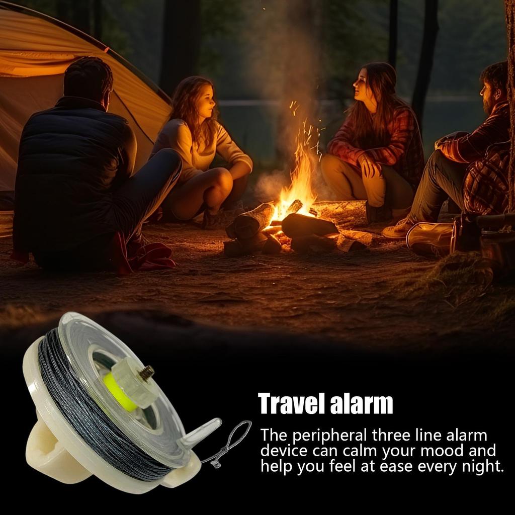 82ft Trip Alarm Wire Perimeter Line With Reusable Reel Weatherproof Camping Accessories Security System For Defense Hunting