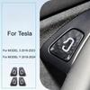 4PCS Real Carbon Fiber Car Door Switch Panel Cover Sticker For Tesla Model 3 Y 2018-2025 Car Interior Decoration Accessories