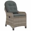 Reclining Chair with Cushion Gray 56 X 66 X 95 Cm Poly Rattan