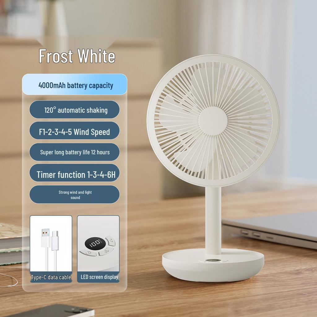 Multi-function Wireless Desktop Oscillating Electric Fan with Timer - High Power for Dormitory Use