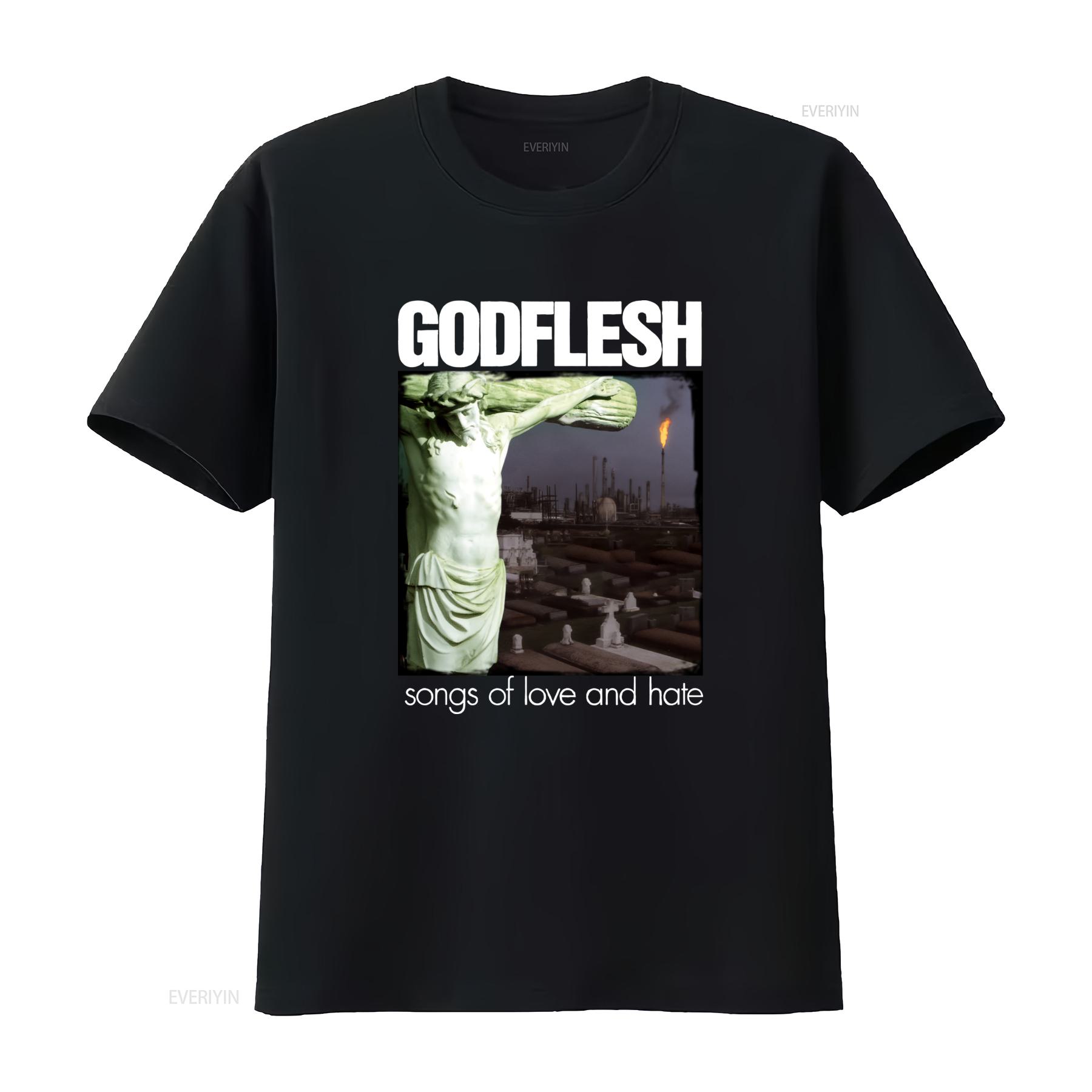 

Godflesh Songs Of Love and Hate Print Cotton Black T Shirt Available in Full Sizes S 4XL vintage Washed graphic Stylish 4XL
