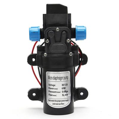 DC 12V 60W 120PSI 5L/MIN Agricultural Electric Water Pump Black Micro High Pressure Diaphragm Water Sprayer Car Wash 12 V
