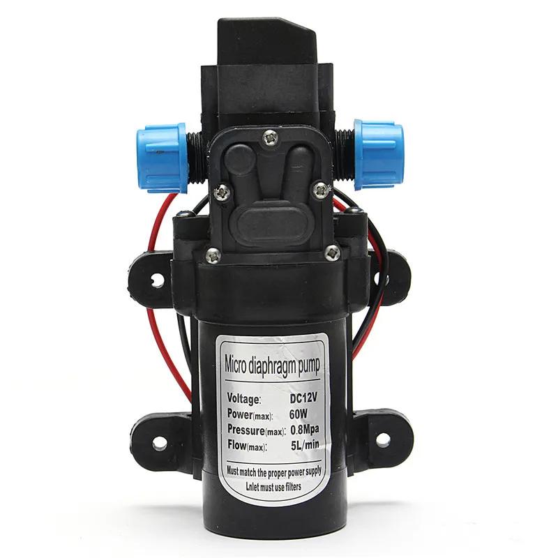 DC 12V 60W 120PSI 5L/MIN Agricultural Electric Water Pump Black Micro High Pressure Diaphragm Water Sprayer Car Wash 12 V