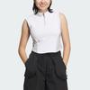 Adidas Sleeveless Zip-Up T-Shirt Striped Quick-Dry Sports Casual Women Tops White JJ1593