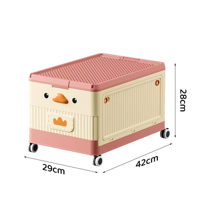 

Foldable Large-Capacity Kids Toy & Snack Storage Box with Front Opening