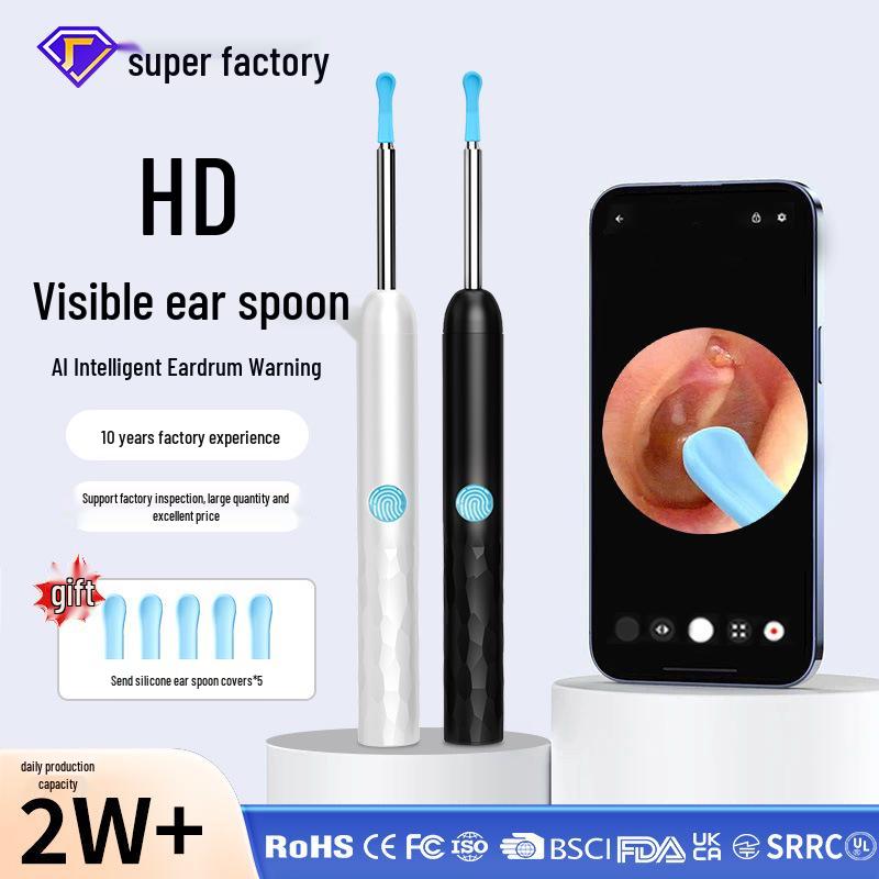 HD Smart Wireless Ear Endoscope Set with Luminous Ear Pick & 8 Accessories