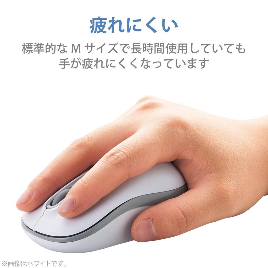 ELECOM Wireless Mouse (Receiver Included), Medium Size, Optical, Black, M-HC01DRBK