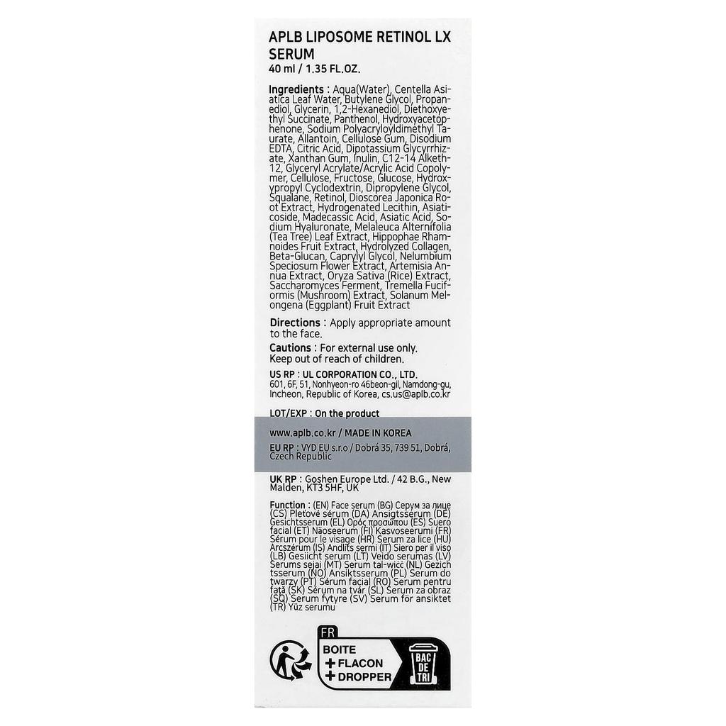 APLB, Liposomal Retinol LX Serum, 40ml (1.35fl oz)