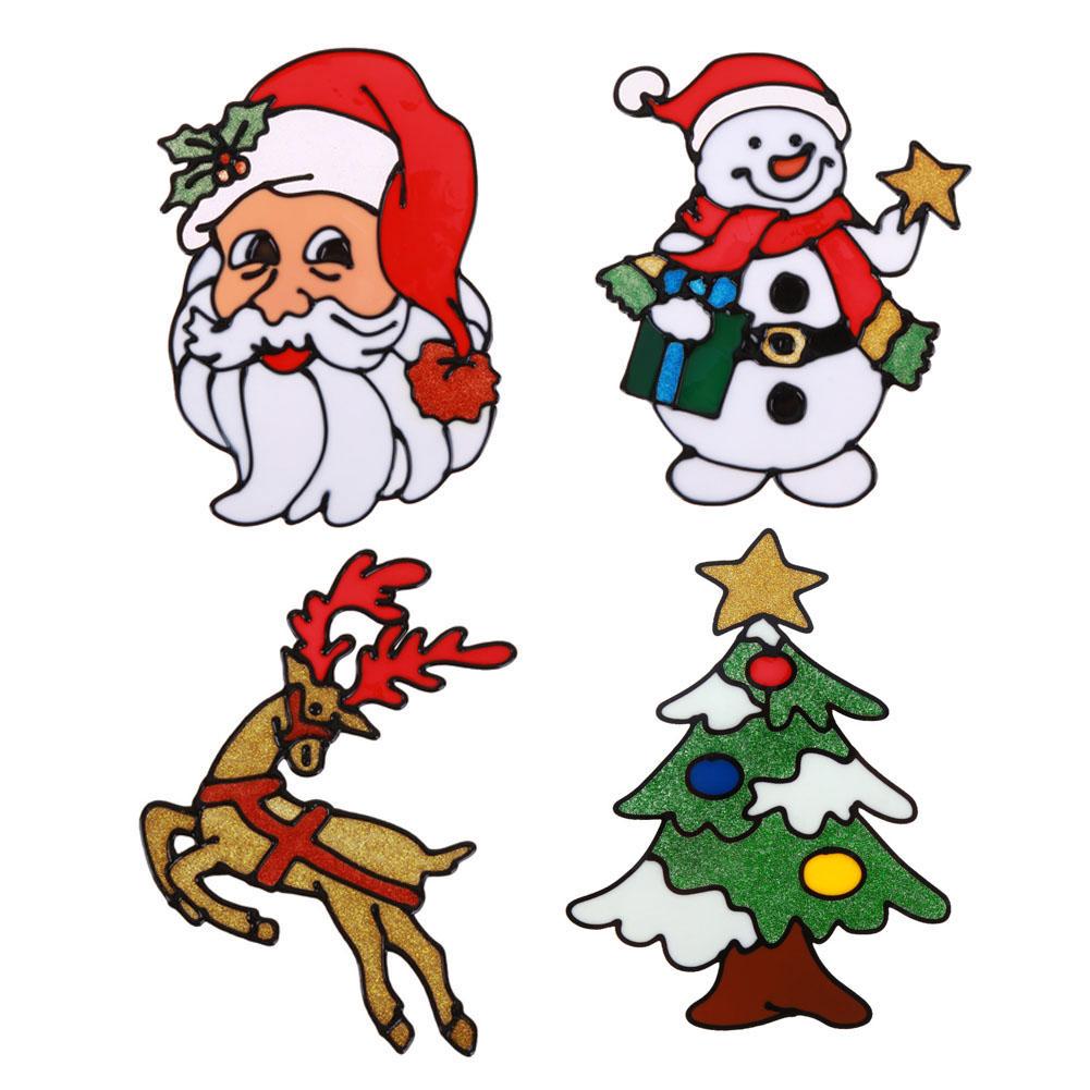 Silicone Glass Stickers Large Window Door Wall Pasted Xmas Ornaments Art Decor Silicone Glass Stickers Large Window Door Wall Pasted Xmas Ornaments Art Decor