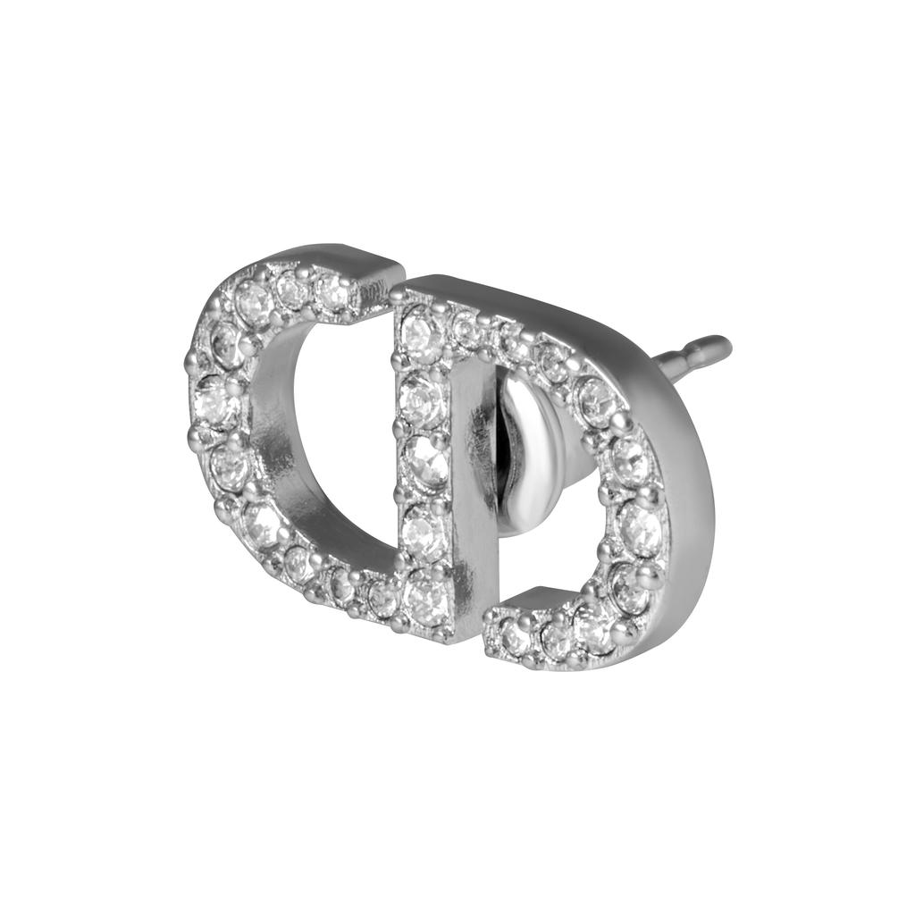 Dior Petit Cd Metal Crystal Silver Earrings Women earrings E1742PTCCY-D102