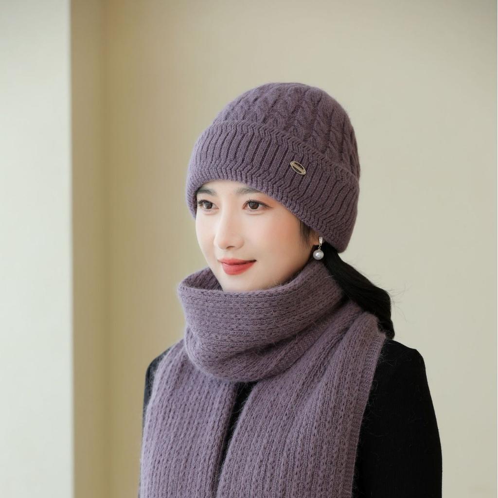 Winter Hats for Women Grandma Warm Wool Hat Plus Velvet Thick Ear Protection Old Lady Mom Knitted Cotton Hat