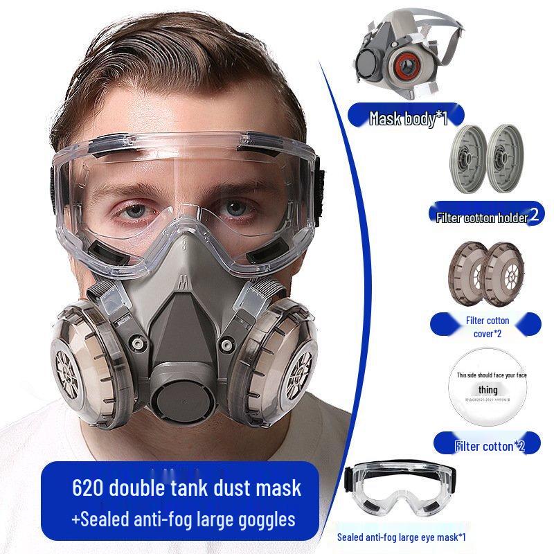 Brangdy 6200 Dust Half Mask with Anti-Fog Goggles