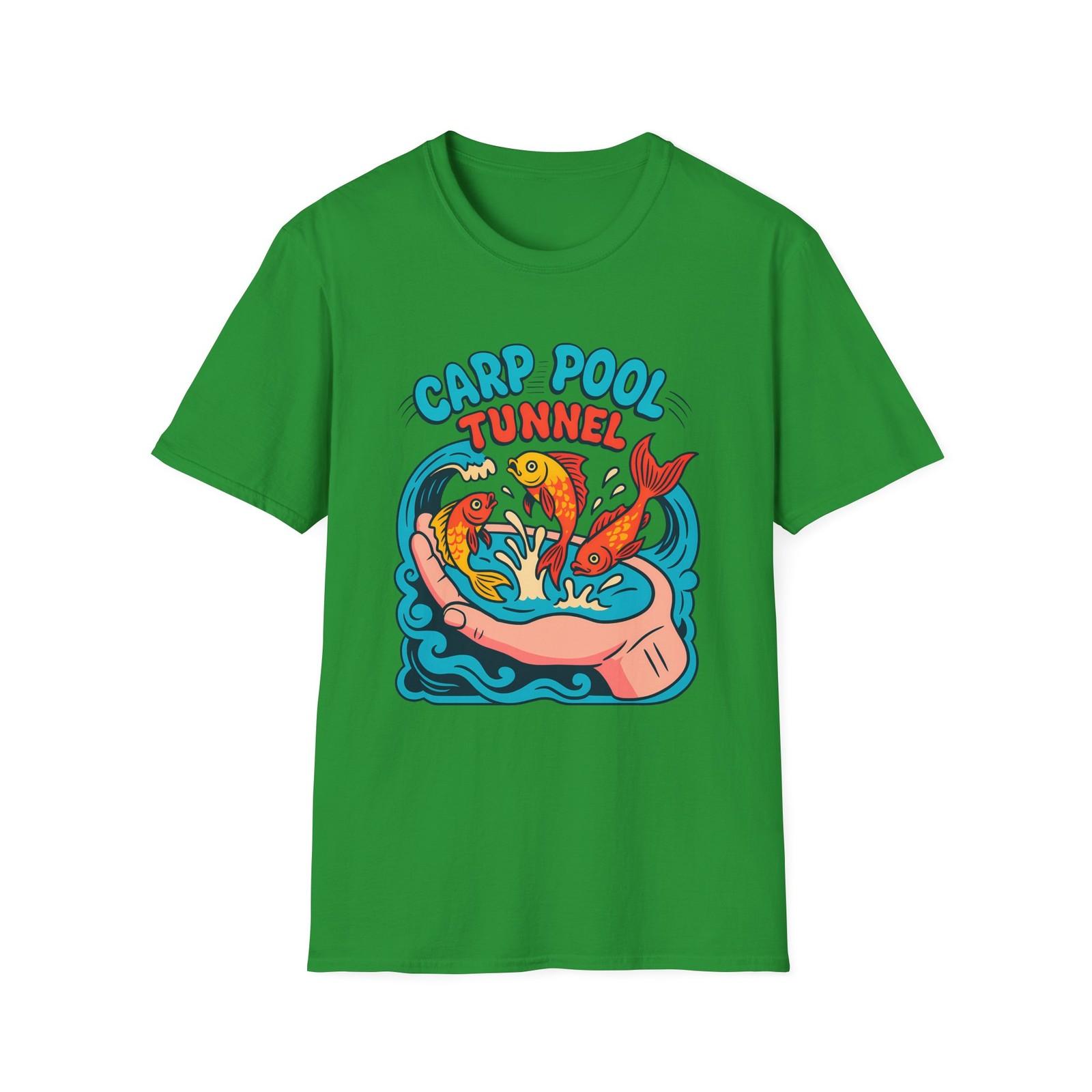 Unisex Softstyle T-Shirt Mens Womens Tees Top Surreal Carp Pool Tunnel Pop Art Graphic Koi Design S