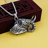 European and American Retro Titanium Steel Necklace Men's Pendant Animal Jewelry Relief Elephant Pendant