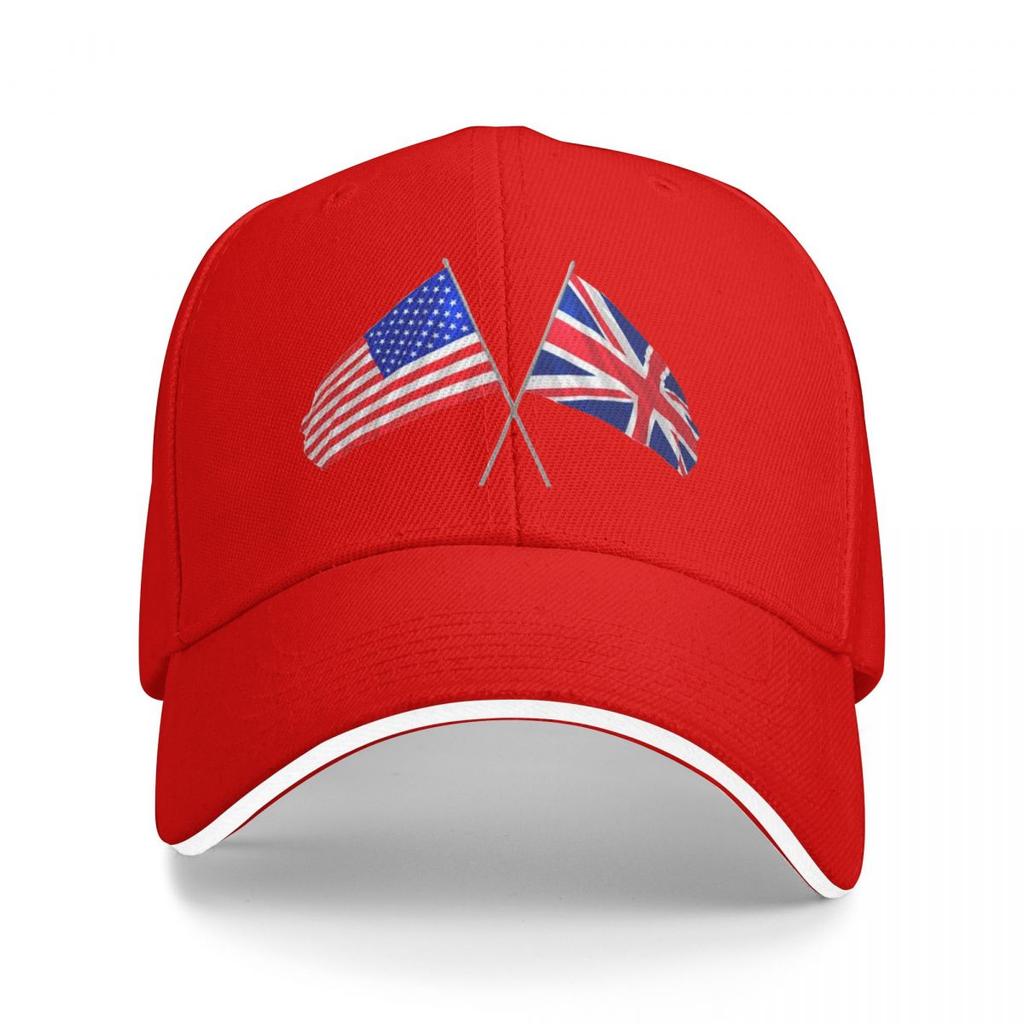 Uk Usa Flags Crossed Baseball Cap Icon Luxury Unisex Hat Beach For Women Unisexs