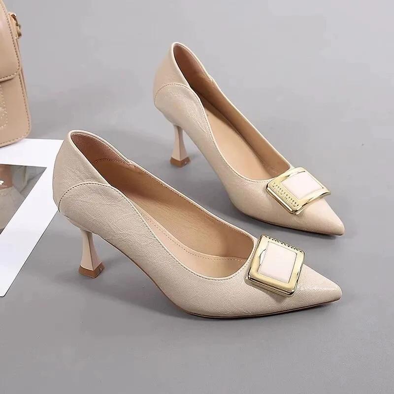 Kadın gündelik tatlı hafif ilkbahar & yaz stiletto topuklu ayakkabılar bayan moda konfor kariyer ofis seksi parti stiletto ayakkabılar ba24