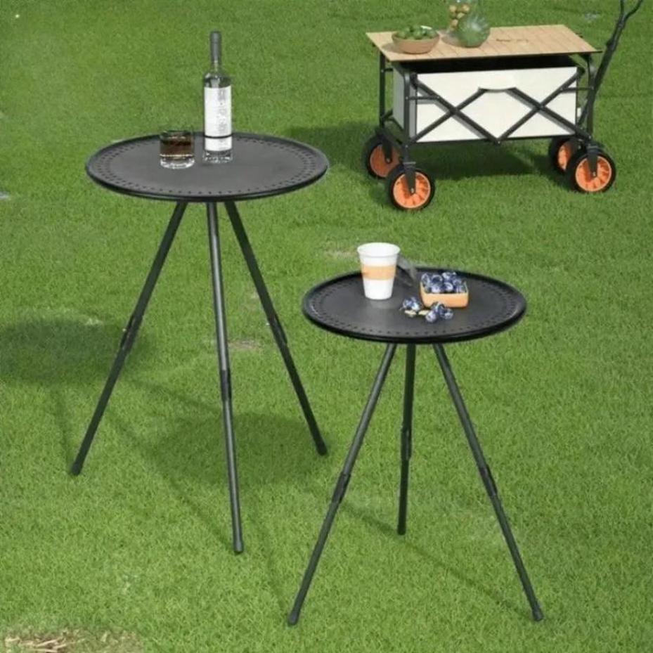 1 Stück Outdoor Kleiner Runder Tisch Camping Klapptisch Tragbarer Verstellbarer Leichter Tisch Angeln Zuhause Campingausrüstung
