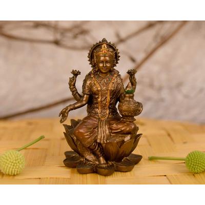 Goddess Lakshmi Idol Hindu Laxmi Goddess Statue Home Office Decor (Size 8cm X 5cm)