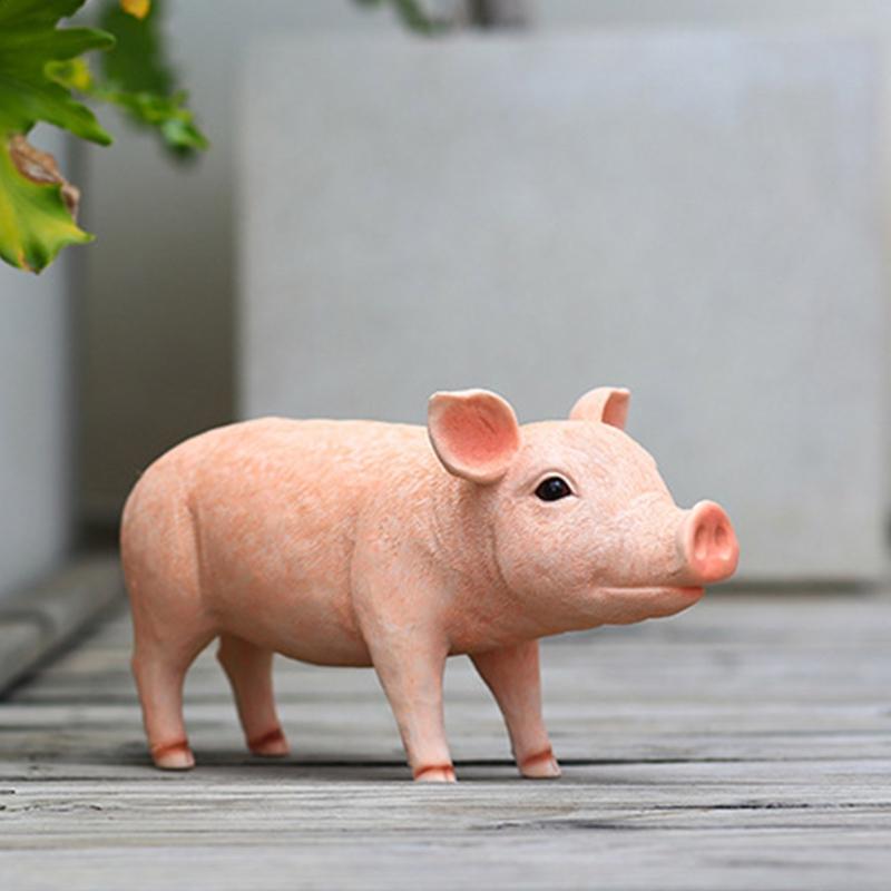 Simulated Animal Pig Figurine Parent-child Farm Toy Plastic Ornament Children's Toy Model Landscape Garden Home Ornament