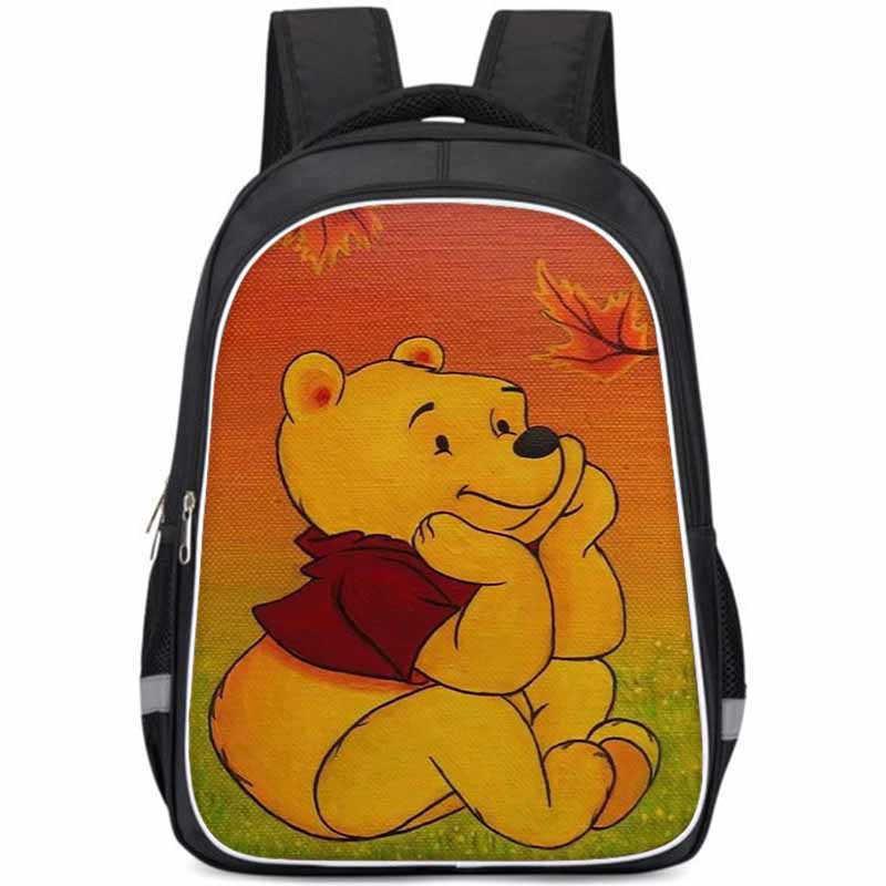Winnie The Pooh Large Capacity Lightweight 3d School Backpack For Kids And Students Unisex Oxford Fabric