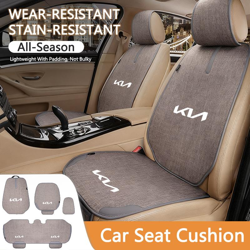 Front/Rear Linen Car Seat Cover Cushion Anti Scratch Protector Pad Keyring For KN Kia Rio Soul Forte Sportage Picanto Niro KN