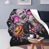 Terrifier Halloween Art The Clown Pumpkin Blankets Flannel Spring/Autumn Multifunction Throw Blankets for Bed Bedroom Bedspread