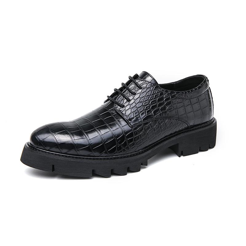 Men s Spring Business Casual Pointed Toe Lace-up Leather Shoes & Slip-on Loafers 44 чёрный