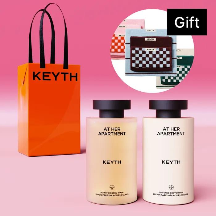 [Gift wrapping + towel included] Perfumed body wash & lotion set